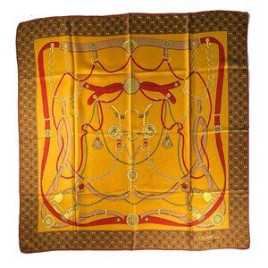 Vintage Céline Paris Equestrian Silk Scarf